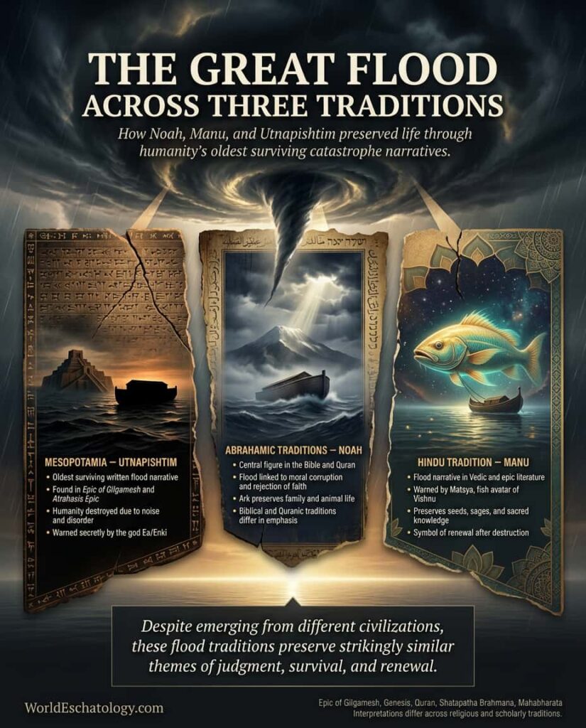 The Great Flood Across Three Traditions